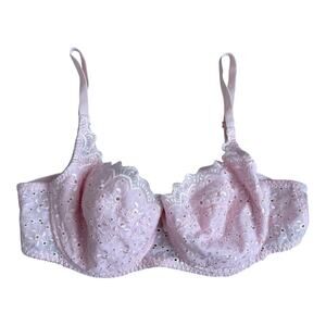 Victoria's Secret Pink Eyelet Balconette Bra Romantic Feminine Cottage 38C NWT